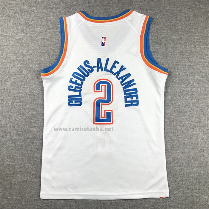 Camiseta Nino Oklahoma City Thunder Shai Gilgeous-Alexander #2 Association Blanco